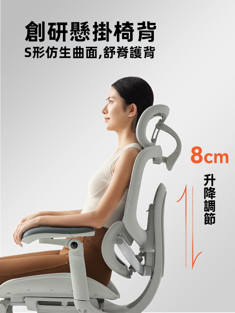 3D 寬幅頭枕,頸部支撐更完整